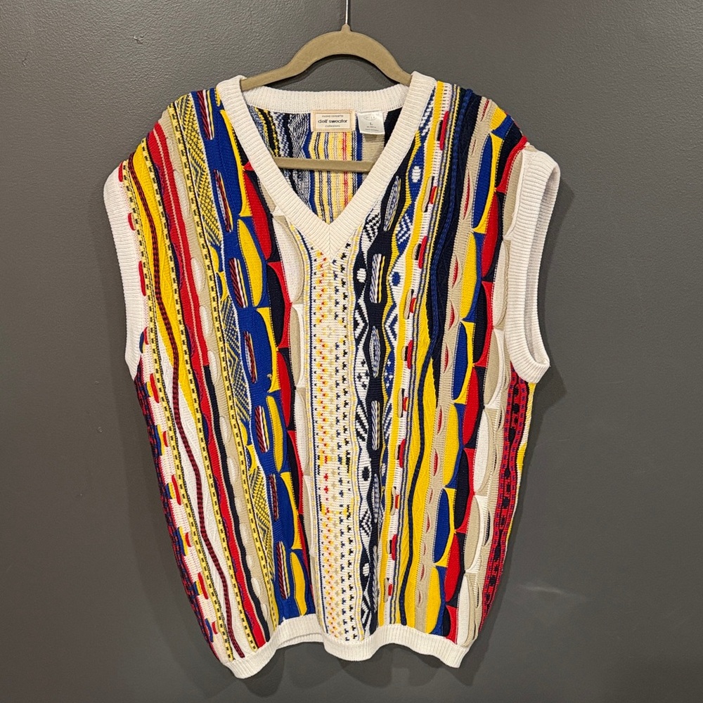 Delf Sweater COOGI like Multicolor Knit 3D Vest L